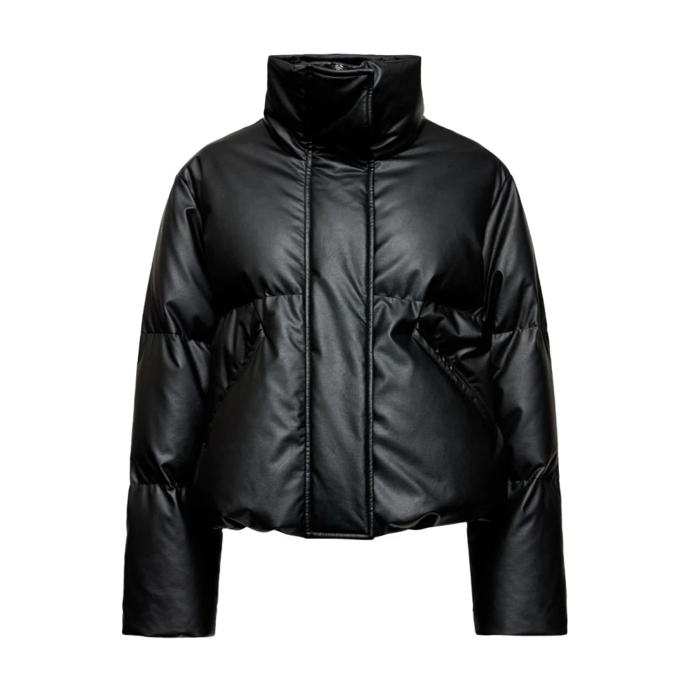 Mm6 Maison Margiela Black Viscose Padded Jacket - Female - Winter Jackets - M - Jackets