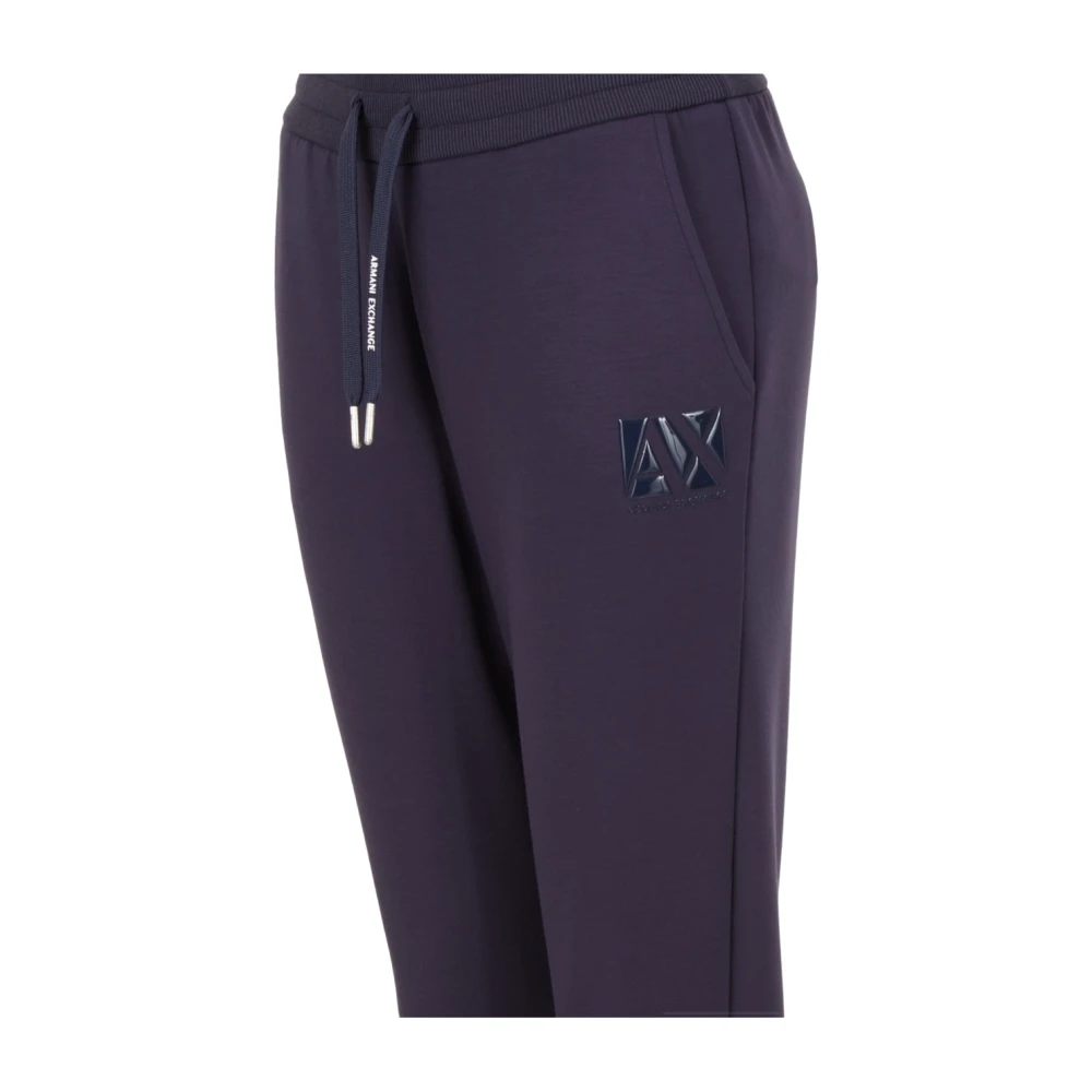 Armani Exchange Blauwe Jersey Logo Broek Blue Dames