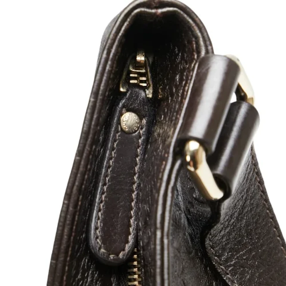 Gucci Vintage Pre-owned Leather crossbody-bags Brown Dames