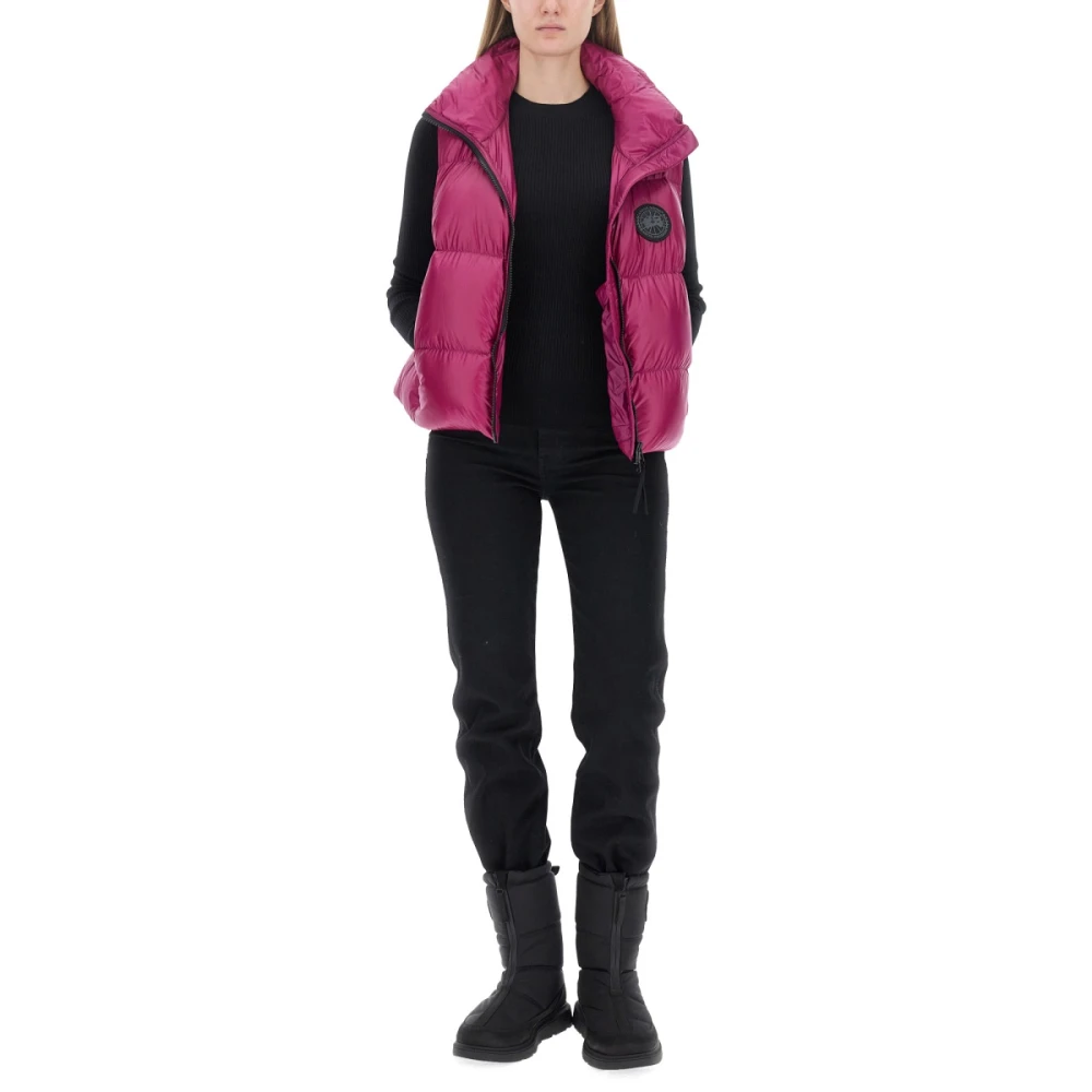 Canada Goose Logo Donsvest voor Vrouwen Pink Dames