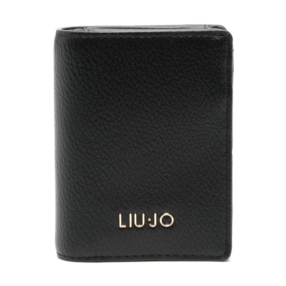 Liu Jo Zwarte Eco Leren Portemonnee met Logo Black Dames