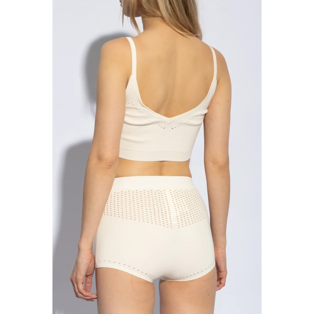 Max Mara Korte Smirne Top met Bandjes Beige Dames