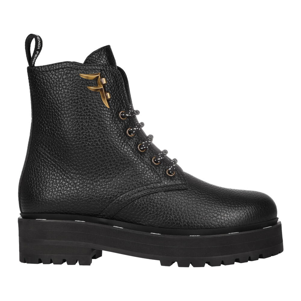 Fendi leather hotsell combat boots