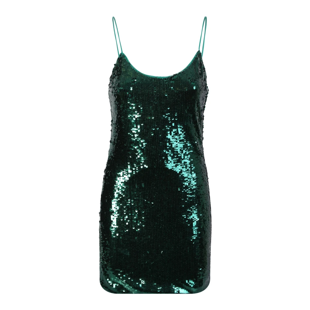 Emerald Green Nella Dress av Alice+Olivia; Dekket i paljetter, det kan skilte med en dristig og eksklusiv design