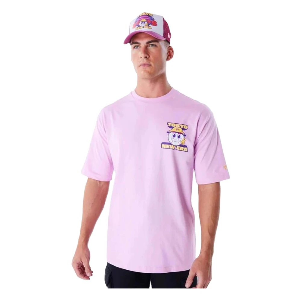New era Locatie Grafische Tokyo T-shirt Pink Heren