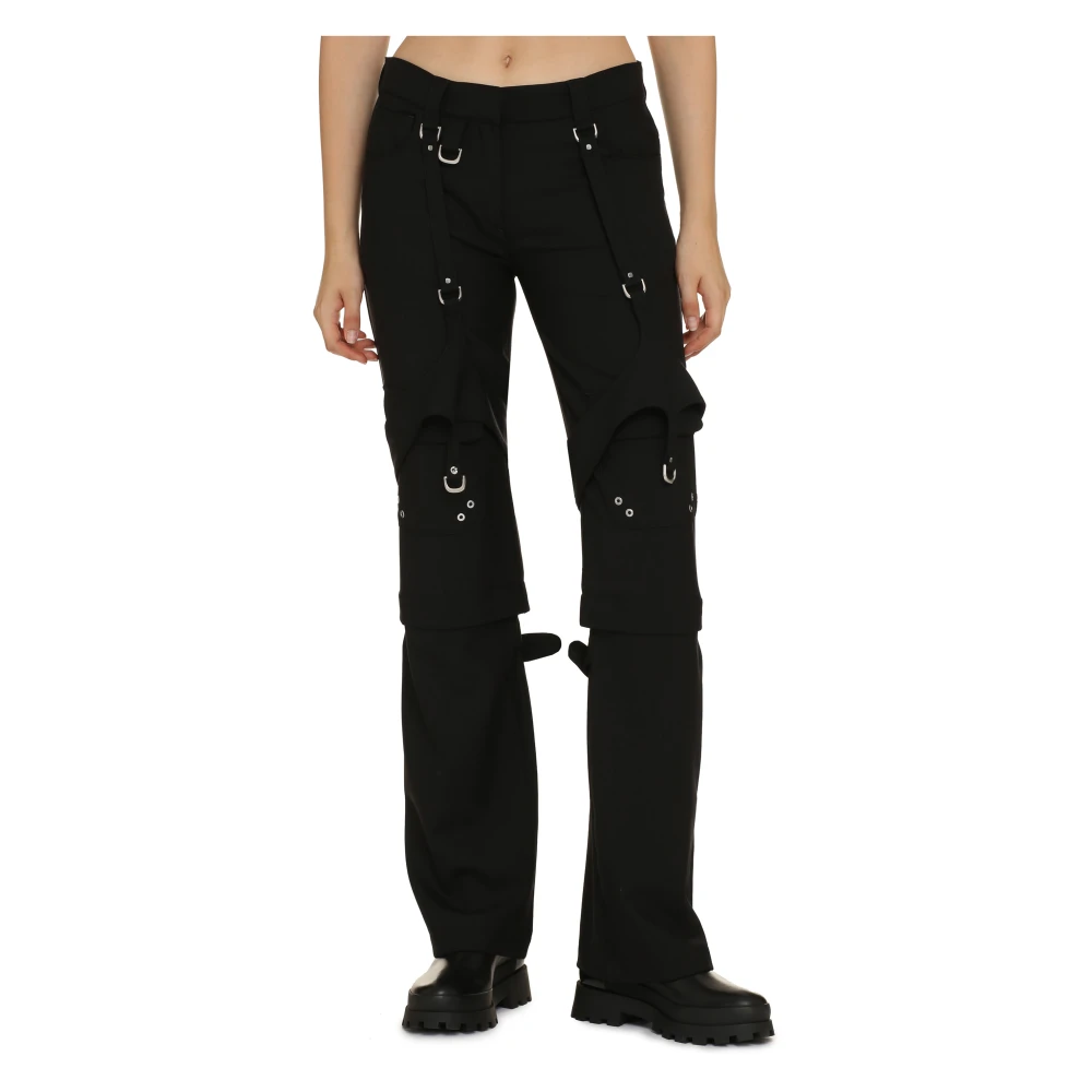 Off White Cargo broek met decoratieve gespen Black Dames