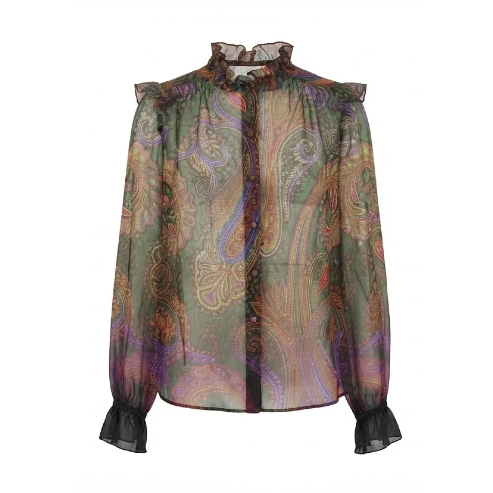 Etro , Shirts, Female, Multicolor, Xs, Printed Silk Shirt