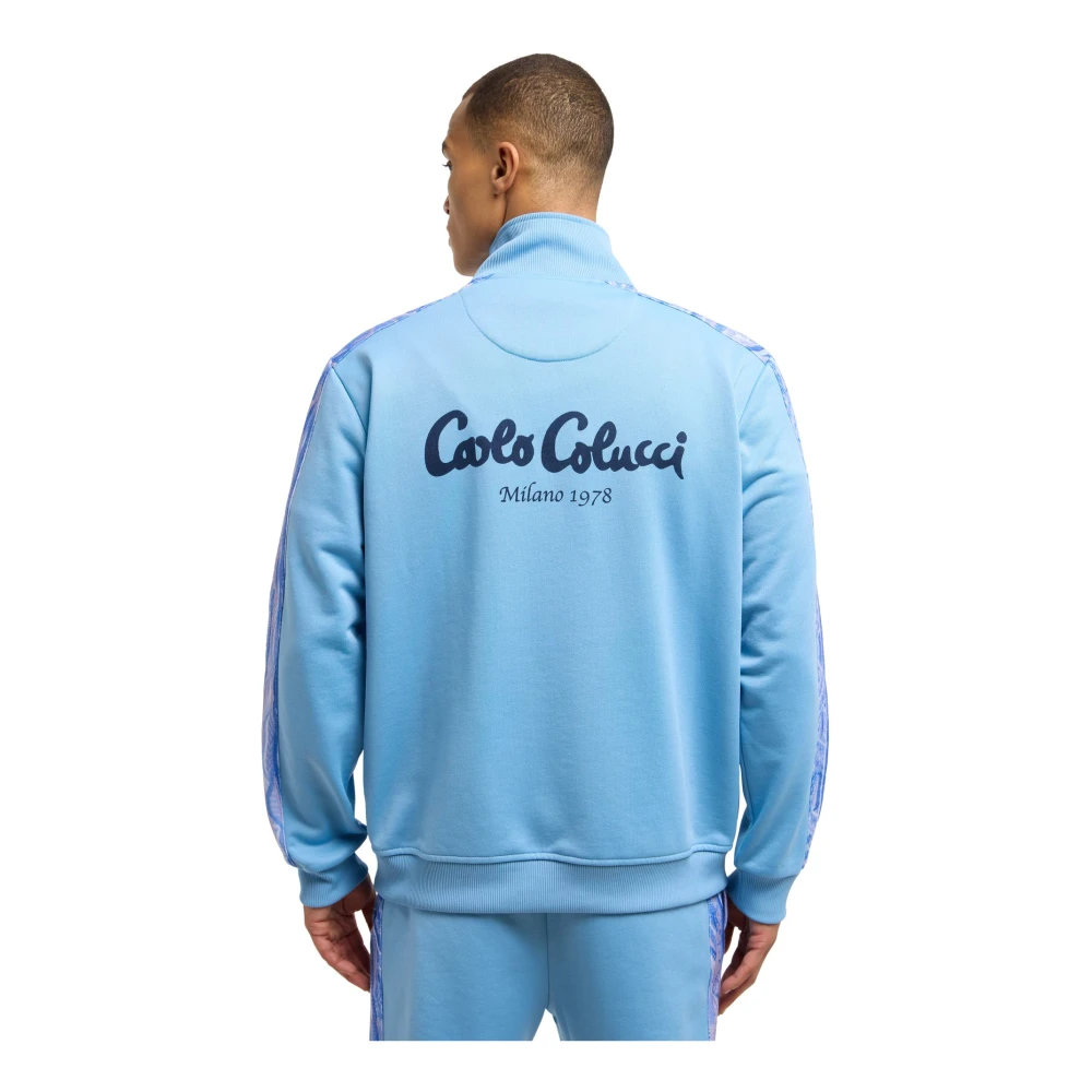 carlo colucci Veelzijdig Tracksuit Set met Uniek Badge Blue Heren