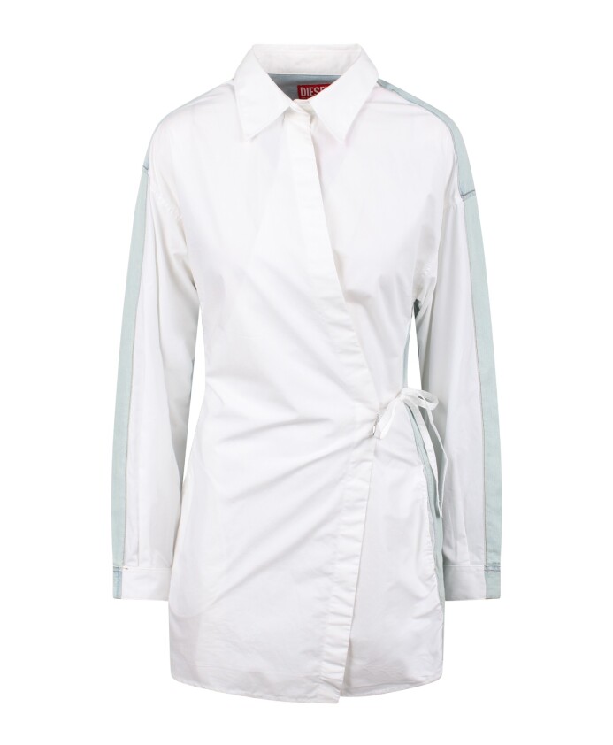 lace-up-wrap-dress-with-metal-logo