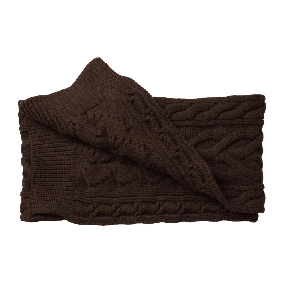 Dolce & Gabbana Luxe Cashmere Gebreide Nek Wrap Sjaal Brown Dames