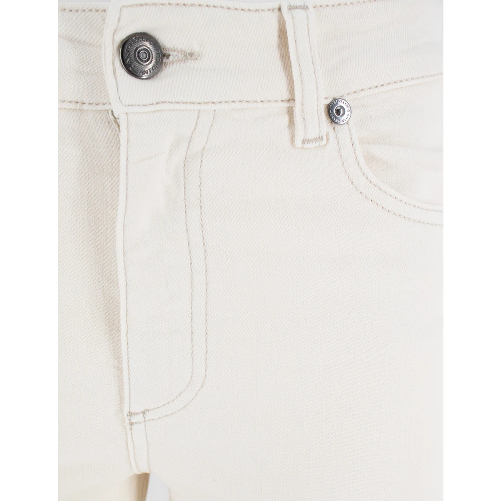 Antonelli Firenze Wijde Pijp Hoge Taille Broek Beige Dames