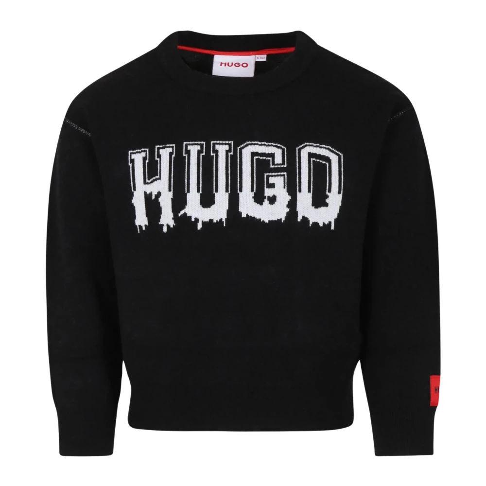 Hugo Boss Svart Bomull Crewneck Tröja Black, Pojke