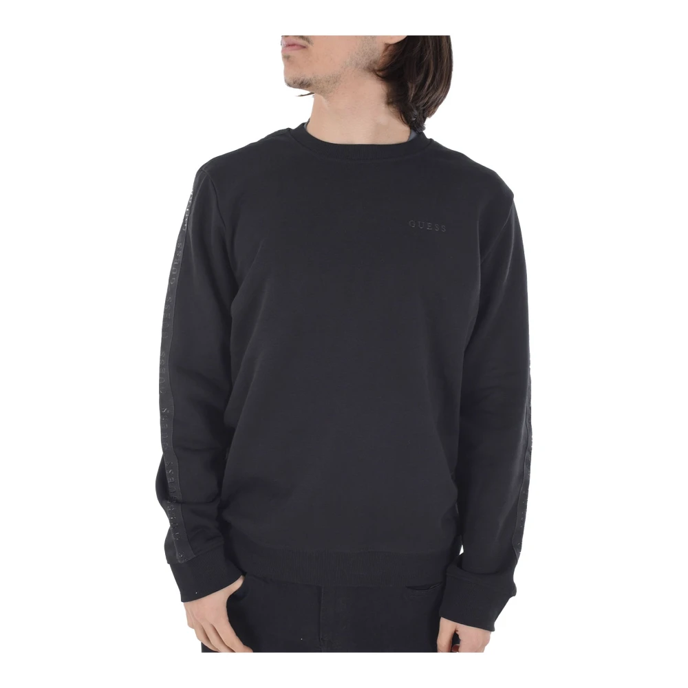 Guess Logo Band Sweatshirt Straight Fit Black Heren
