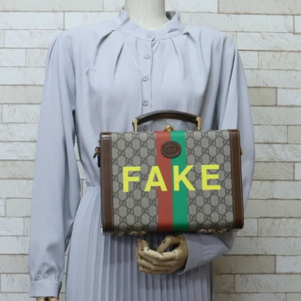 Gucci Vintage Pre-owned Canvas gucci-bags Beige Dames