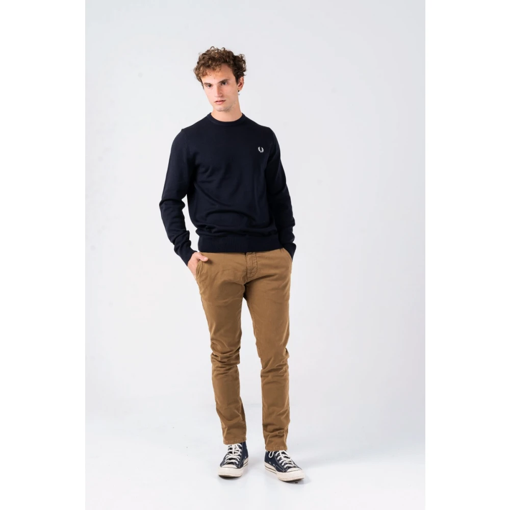 Fred Perry Navy Blauw Stijlvolle Gebreide Kleding Blue Heren