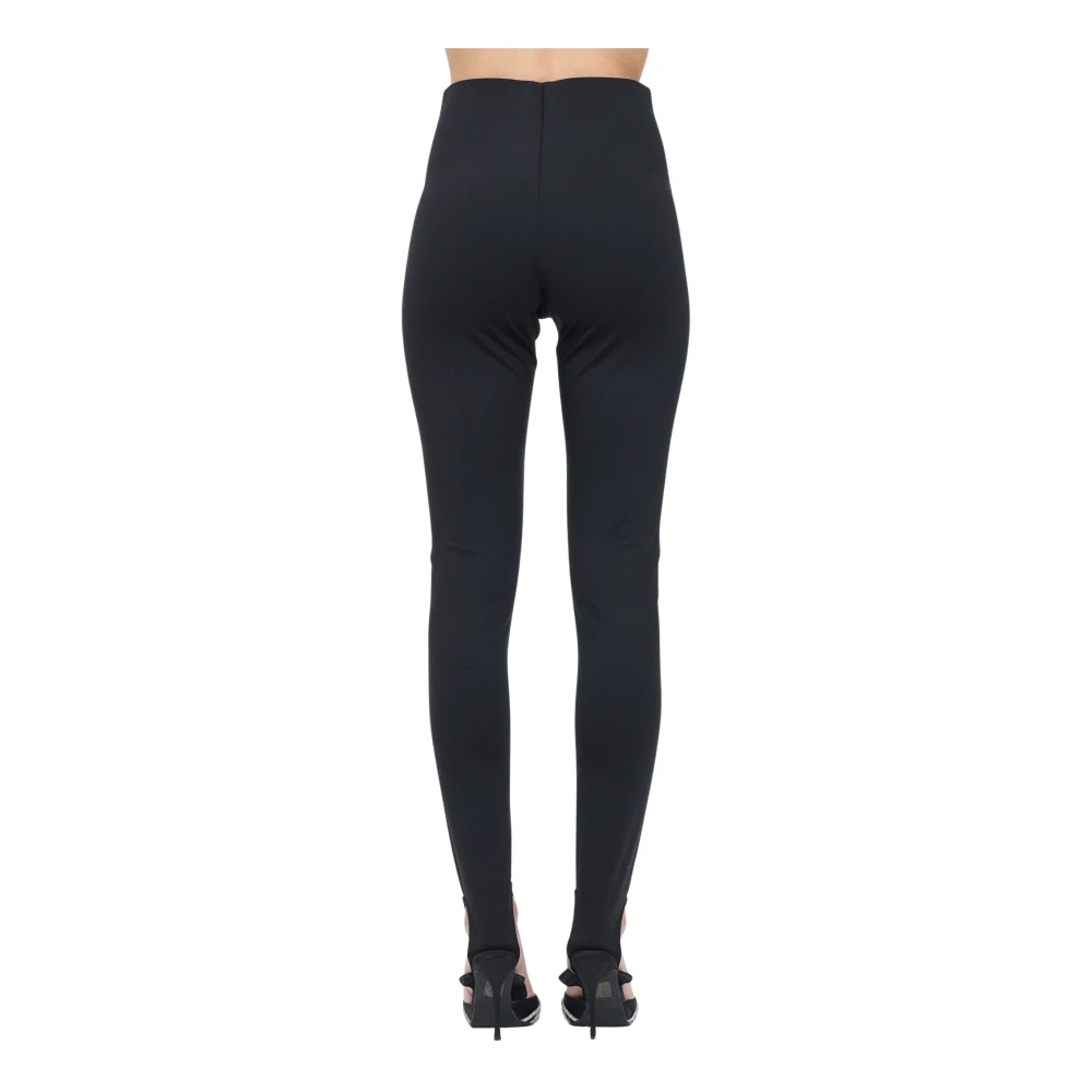 PATRIZIA PEPE Zwarte legging met voorste detail Black Dames