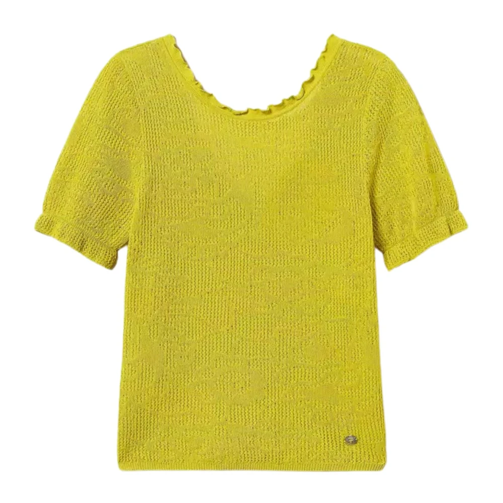 Twinset Omkeerbare Bloemen Jacquard Trui Green Dames