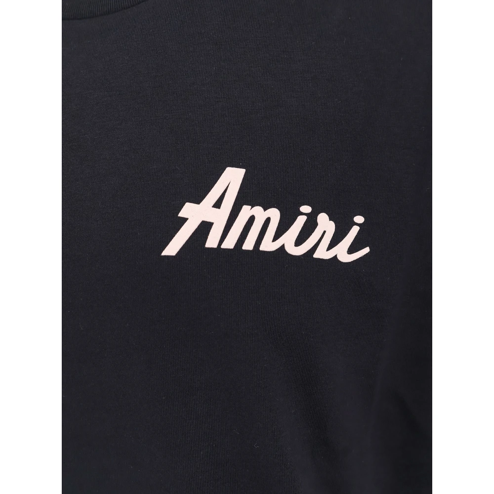 Amiri City Cotton T-shirt met Patch Black Heren