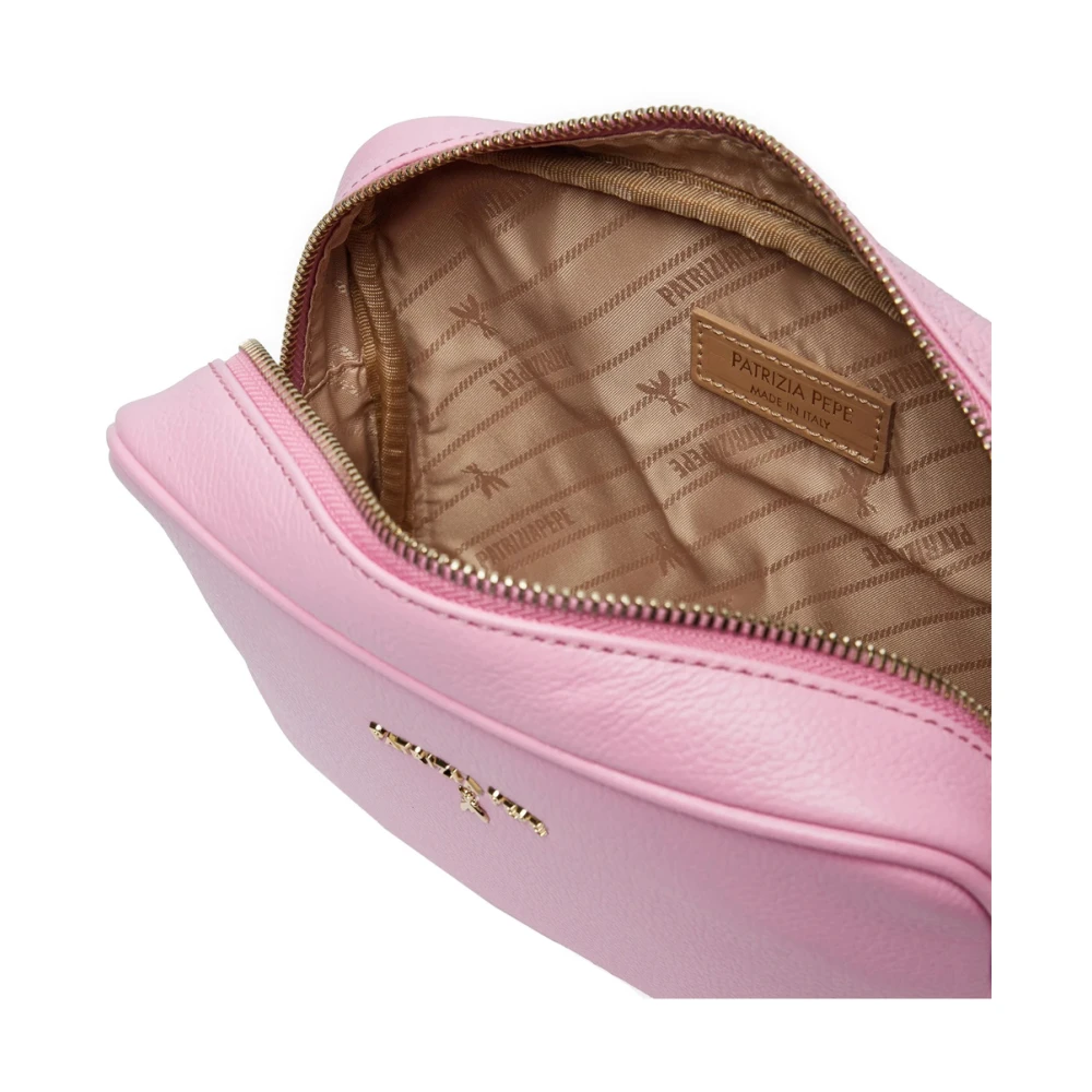 PATRIZIA PEPE Roze leren crossbody tas gehamerd Pink Dames