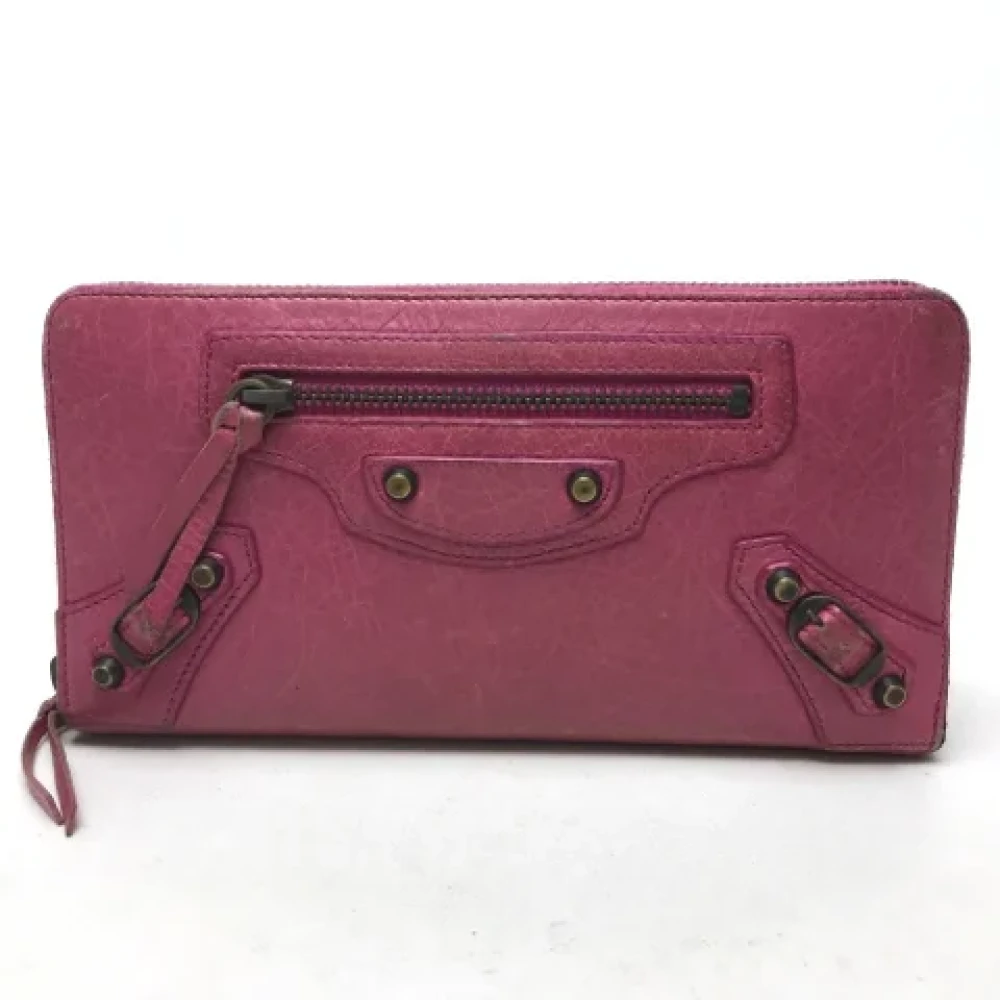 Balenciaga Vintage Pre-owned Leather wallets Pink Dames