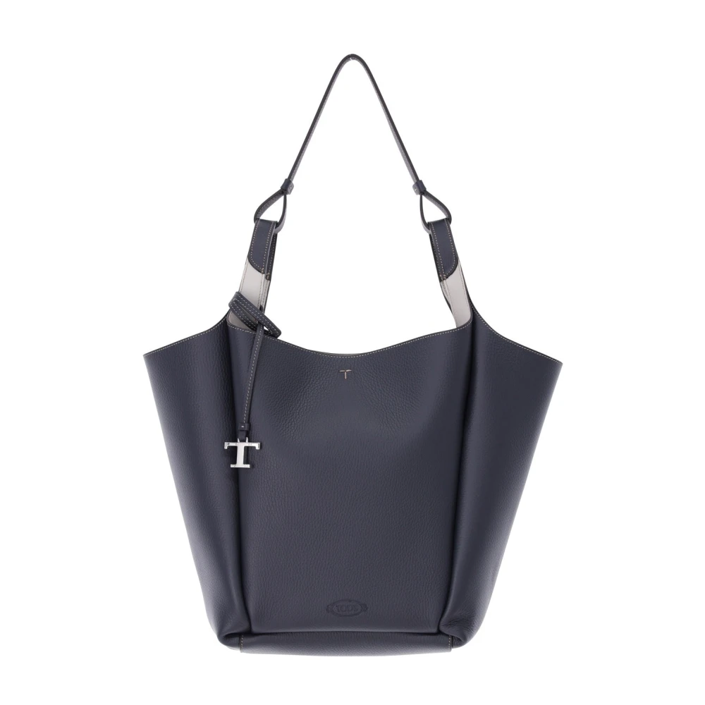 TOD'S Trapezium Shopper Tas Blue Dames