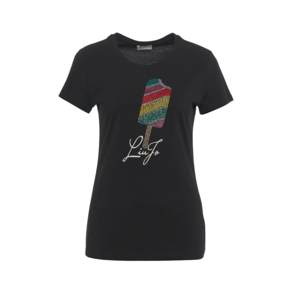 Liu Jo Stijlvol T-shirt voor mannen en vrouwen Black Dames