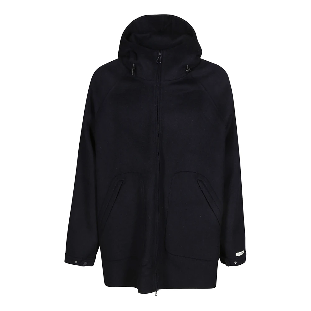 Paltò Parka met capuchon en dubbele verwerking Blue Heren