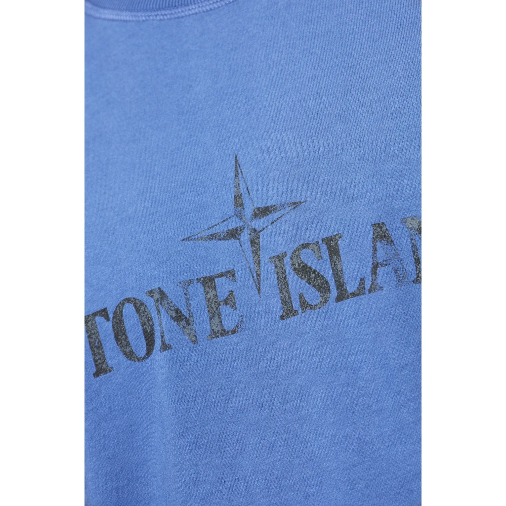 Stone Island T-shirt met logo Blue Heren