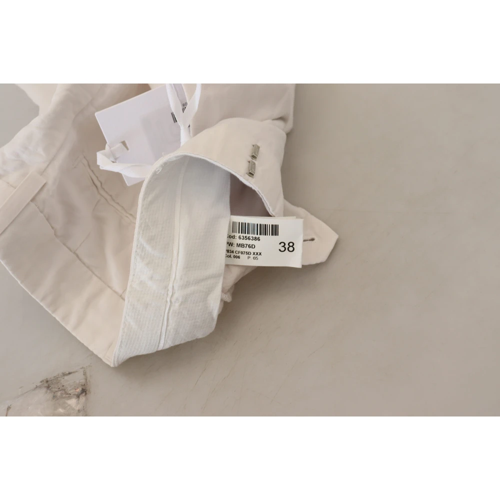 Dondup Witte hoge taille taps toelopende broek White Dames