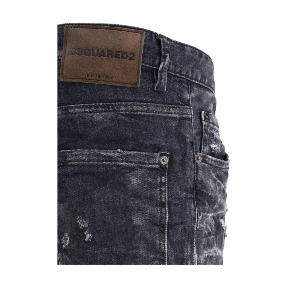 Dsquared2 Vintage Skater Jeans met versleten effect Black Heren