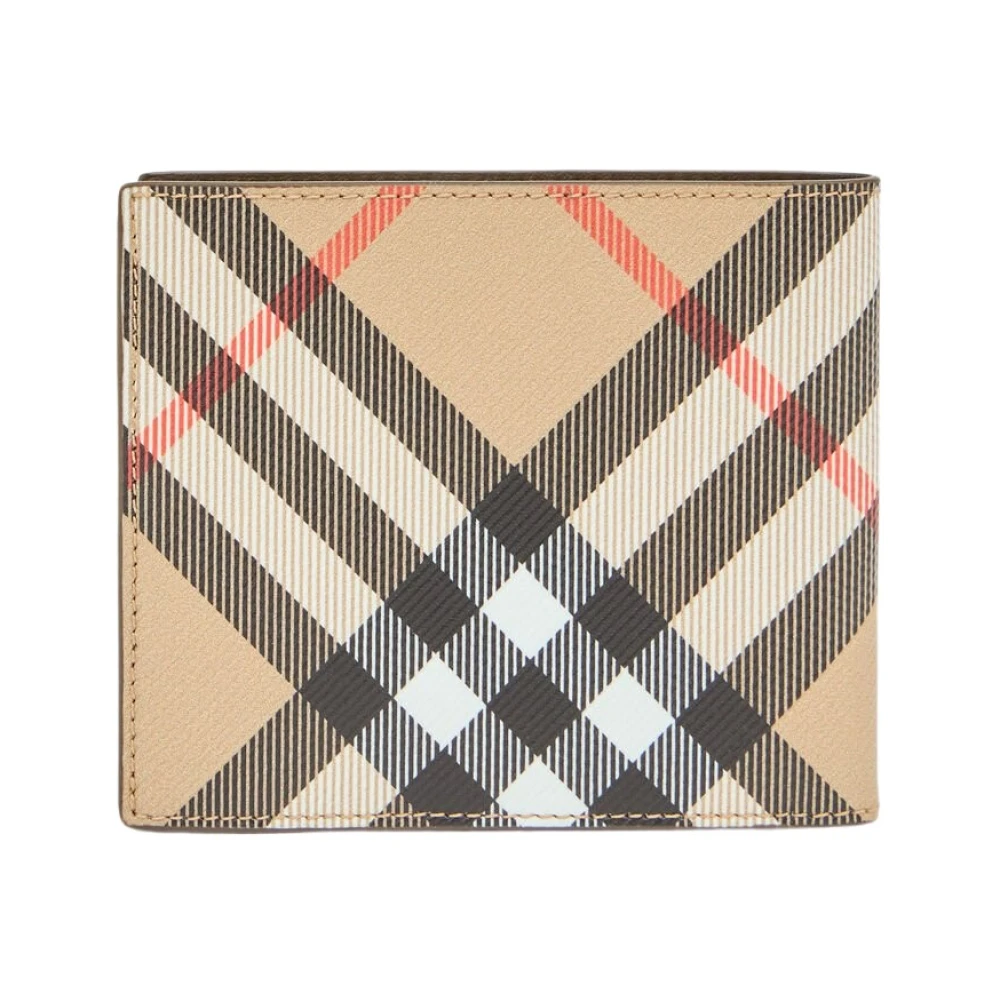 Burberry Check Bi-Fold Portemonnee Beige Heren