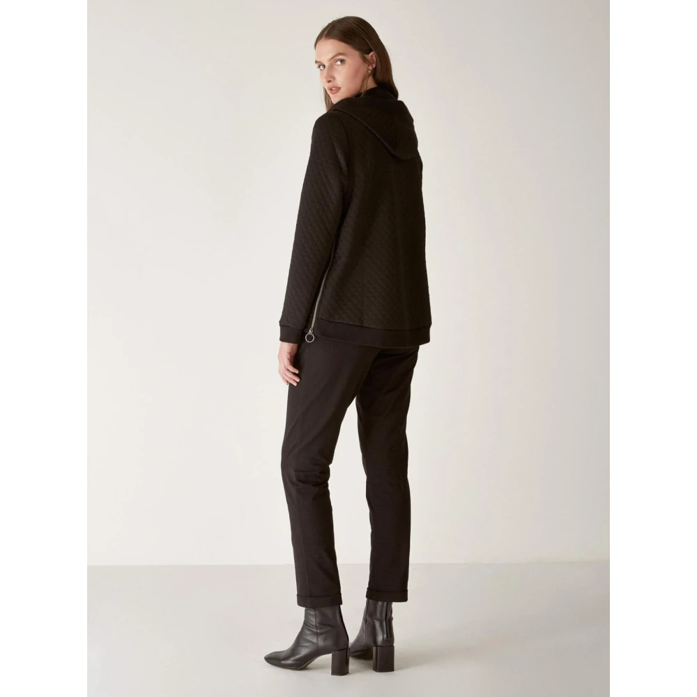 Elena Mirò Stijlvolle Fleece Trui Black Dames