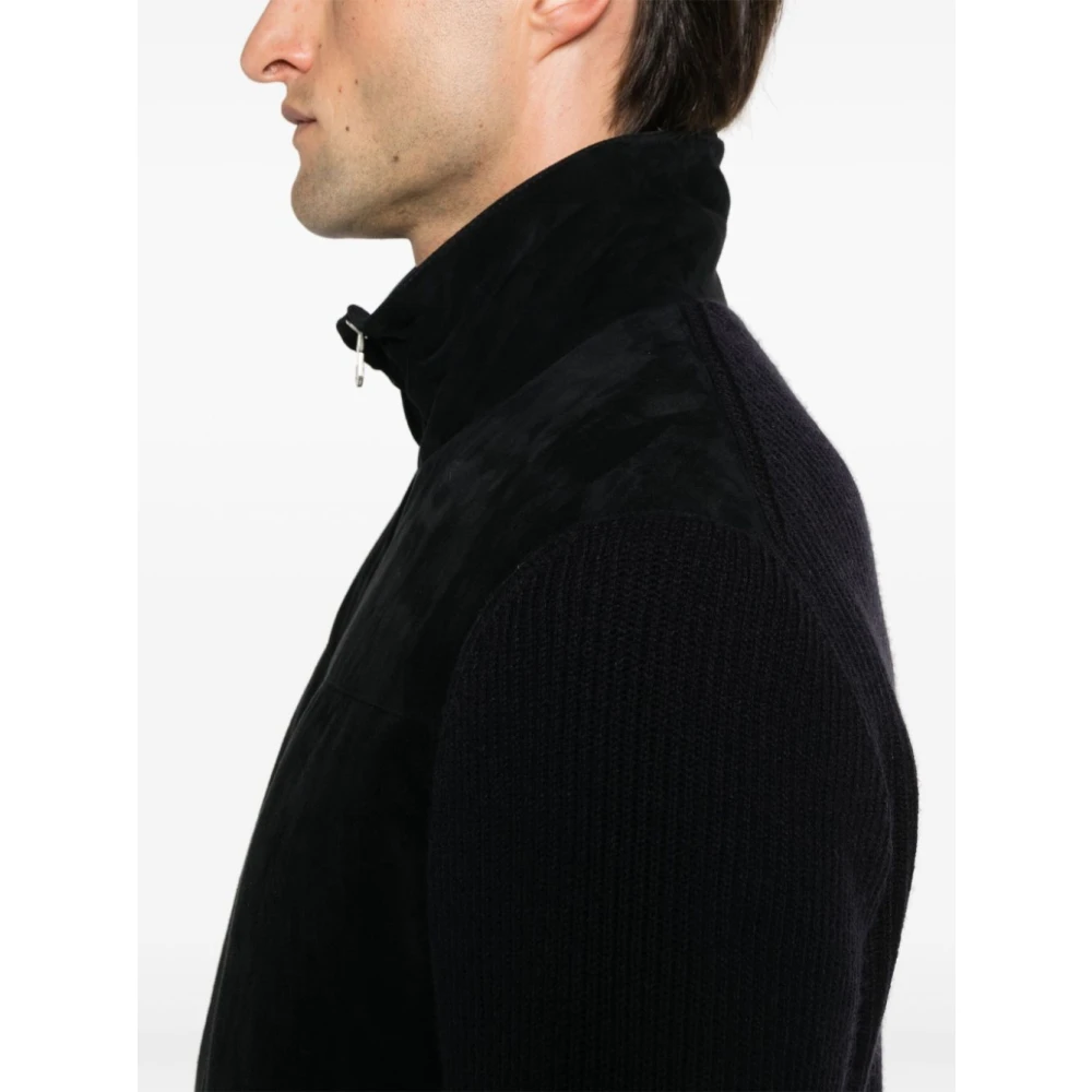 BRUNELLO CUCINELLI Marineblauwe Zip-Up Bomberjack Blue Heren