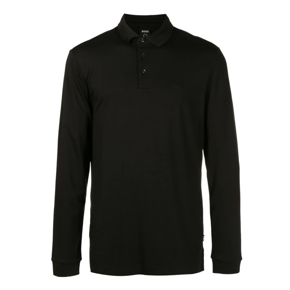 Hugo Boss Katoenen poloshirt met 3 knopen Black Heren