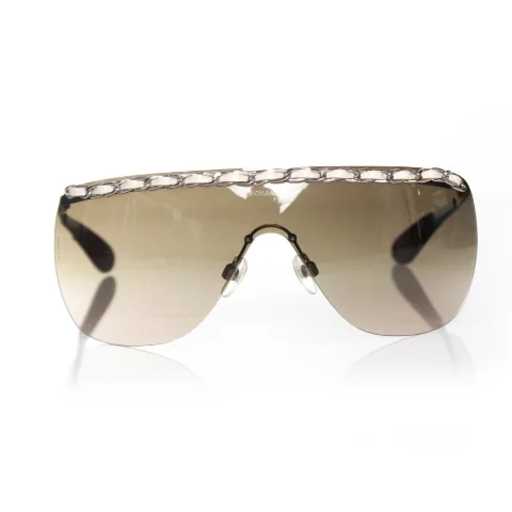 Chanel Vintage Pre-owned Plastic sunglasses White Dames