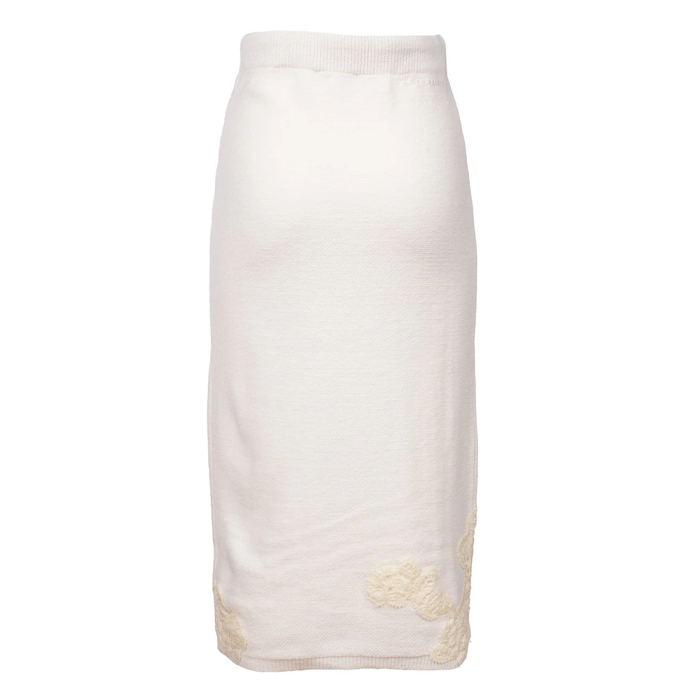 Ermanno Scervino Gebreide rok met kantborduurwerk White Dames