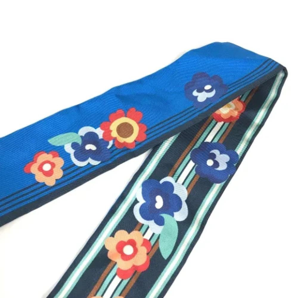 Fendi Vintage Pre-owned Silk scarves Blue Dames