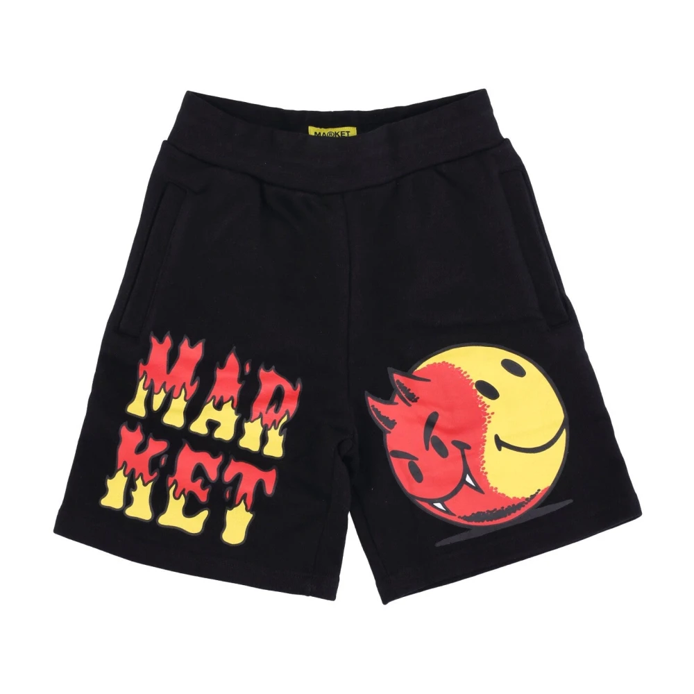 Market Smiley Zwarte Sweatshorts Heren Tracksuit Black Heren