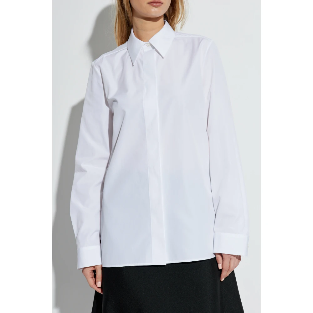 Jil Sander Overhemd met verborgen knoopsluiting White Dames