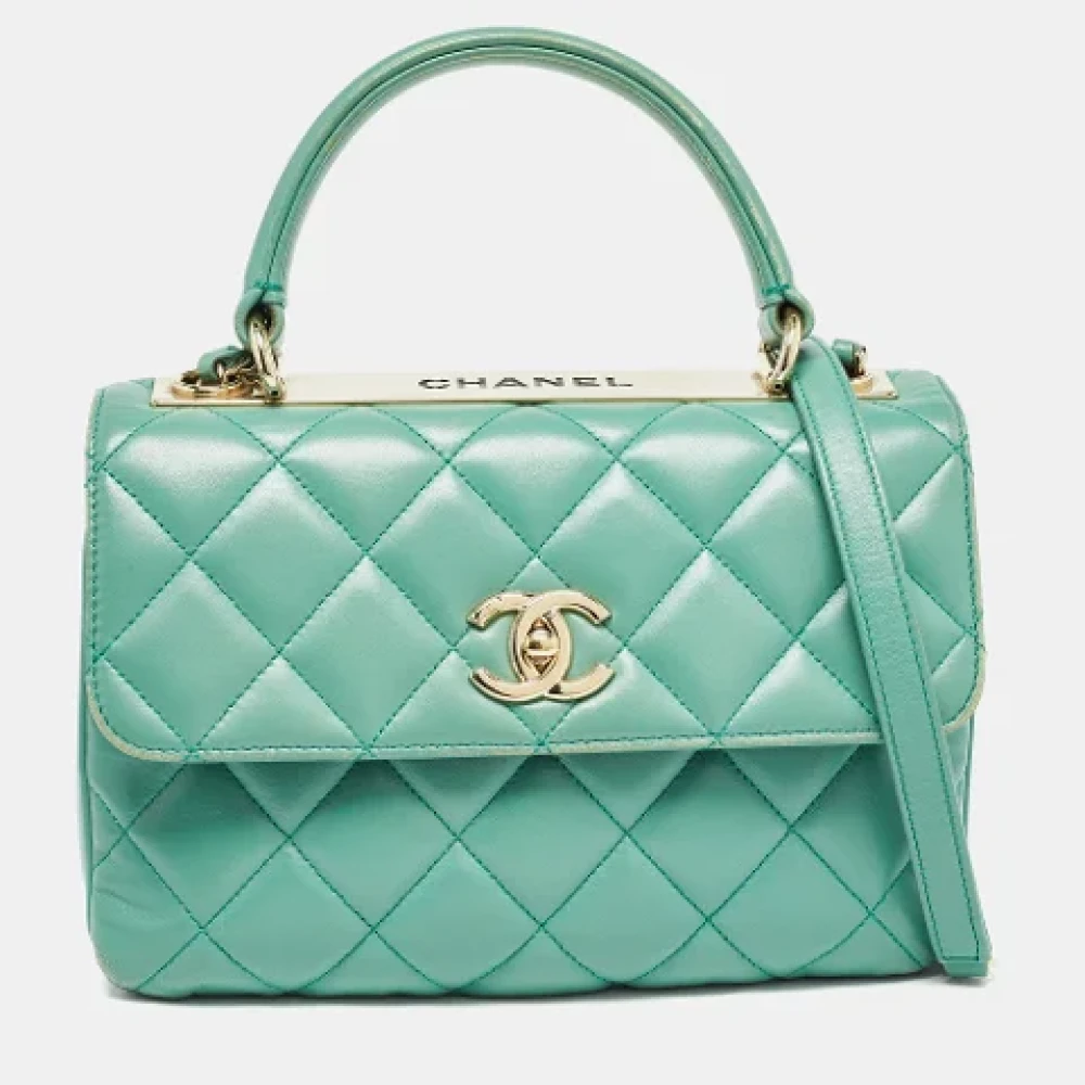 Chanel Vintage Pre-owned Leather handbags Green Dames