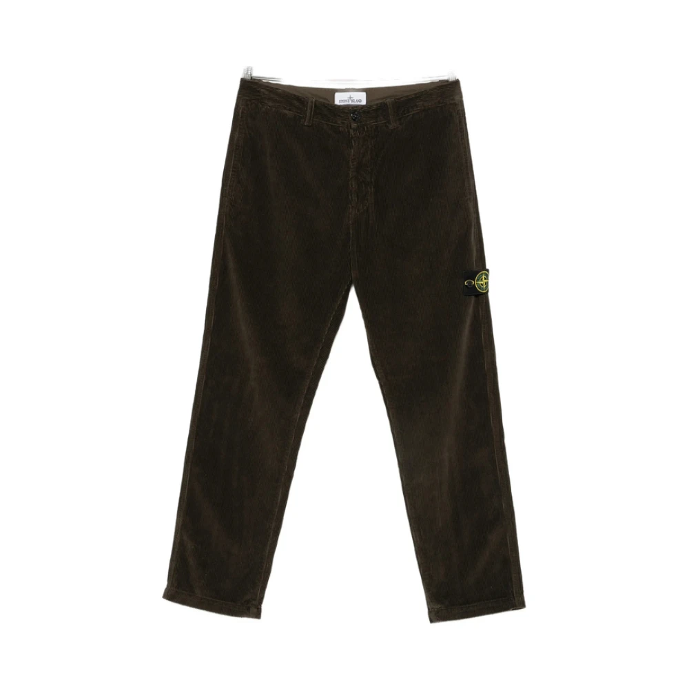 Stone Island , Straight Trousers, Male, Brown, W31, Corduroy Straight Trousers