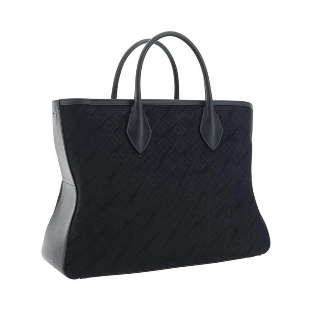 Salvatore Ferragamo Stervormige Tote Handtas met Leer Black Heren