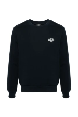 Navy Blue Sweater med Logobroderi