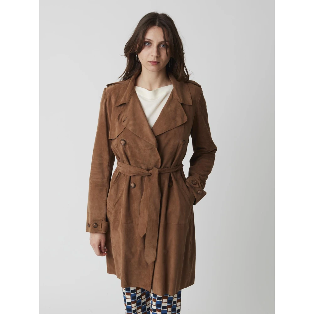 Bully Suède Leren Jas voor Vrouwen Brown Dames