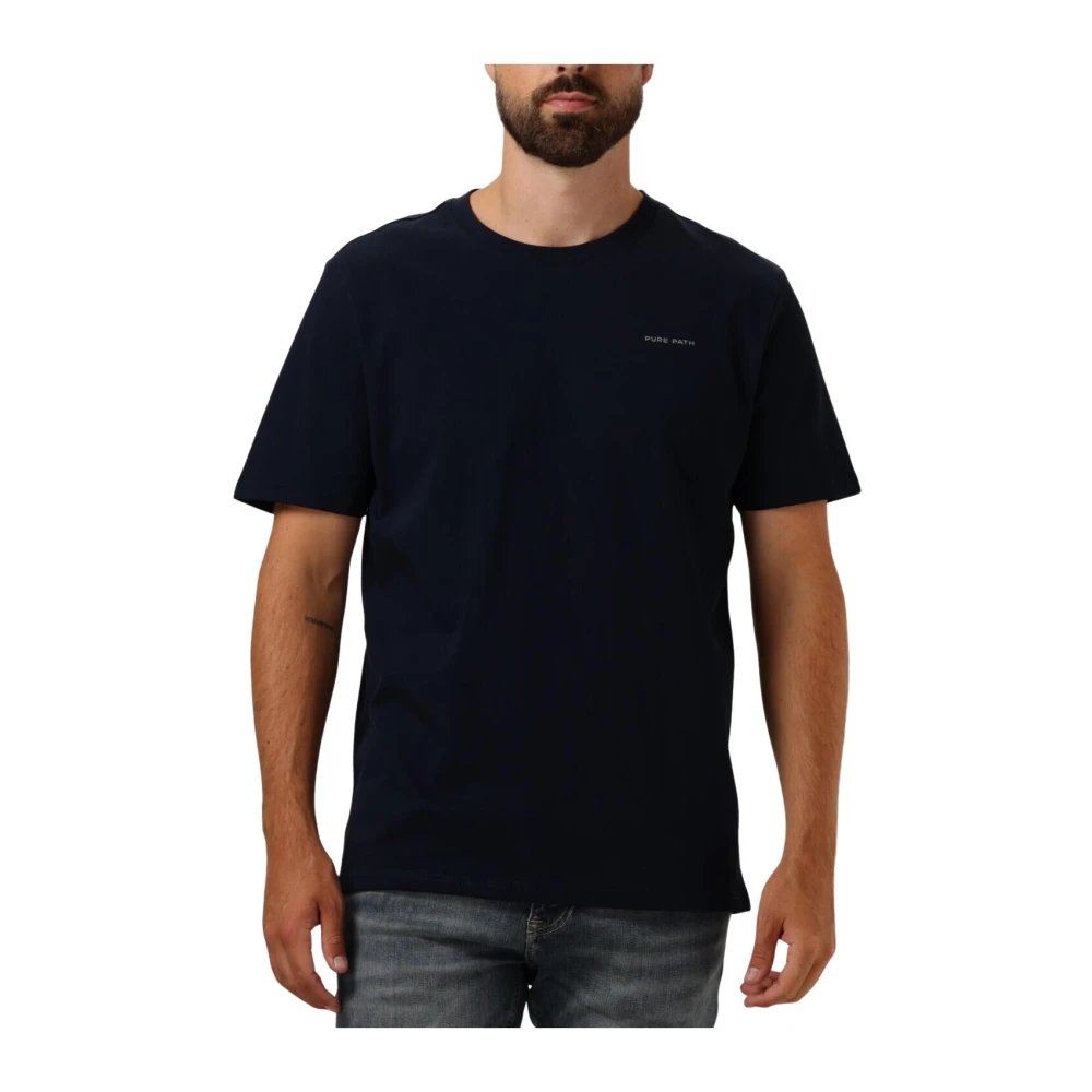 Pure Path Heren Regular Fit Crewneck T-shirt Blue Heren