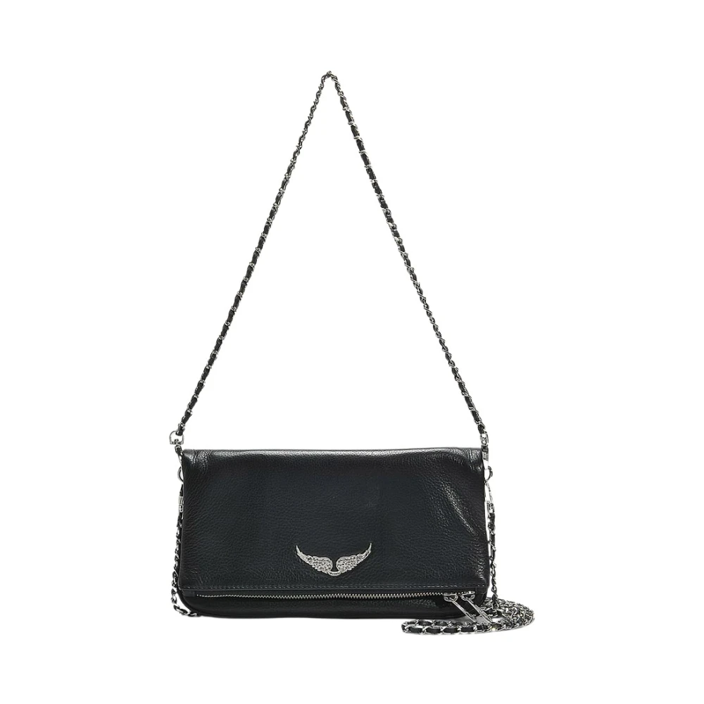 Zadig & Voltaire Svart Läder Rock Hobo Väska Black, Dam