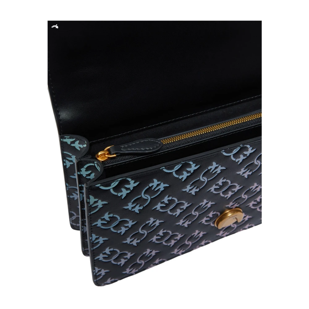 pinko Zwarte leren dames crossbody tas Black Dames