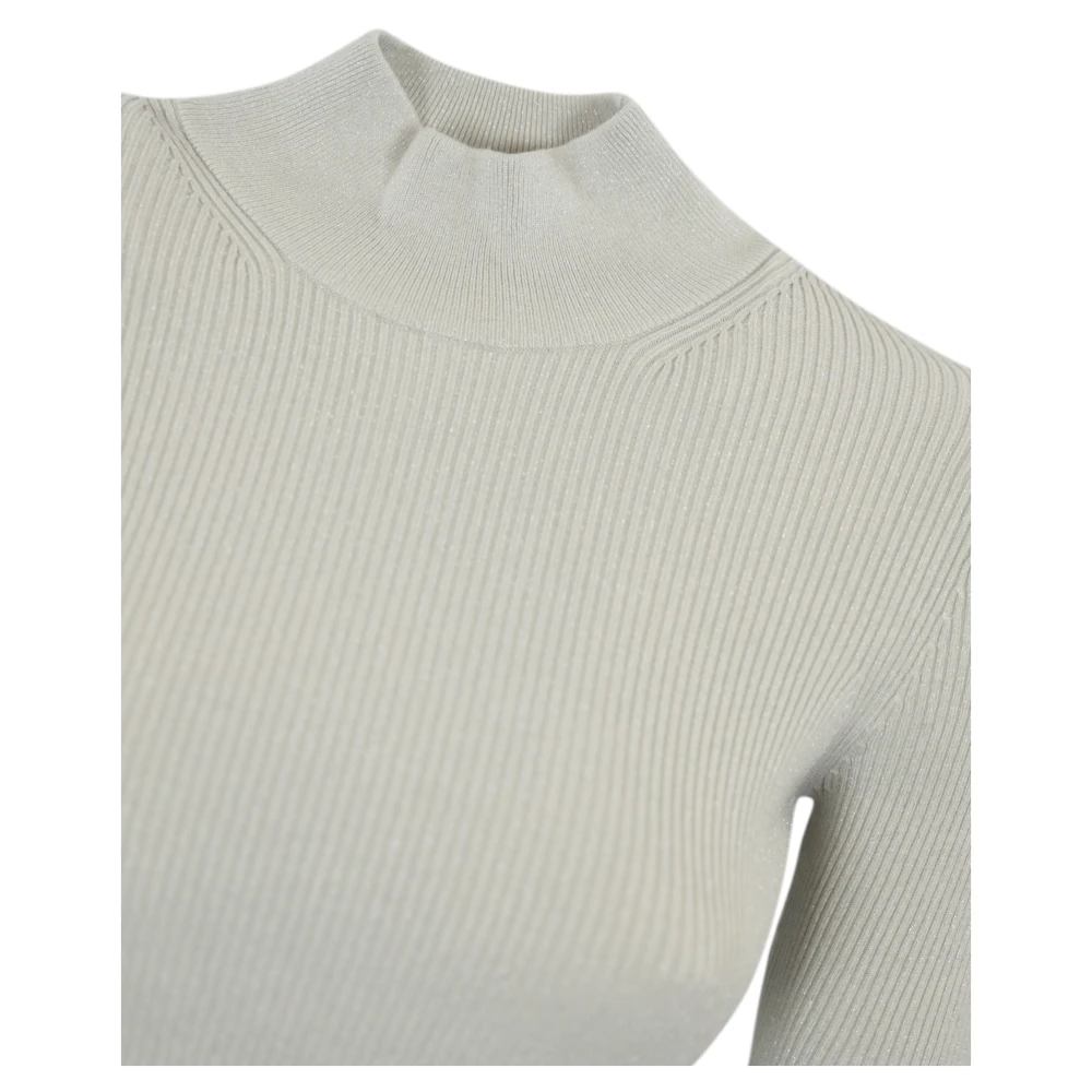 Max Mara Geribbelde trui met Lurex-details Gray Dames
