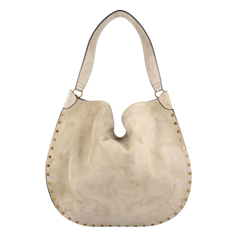 Isabel marant Beige Suède Hobo Handtas met Gouden Studs Beige Dames