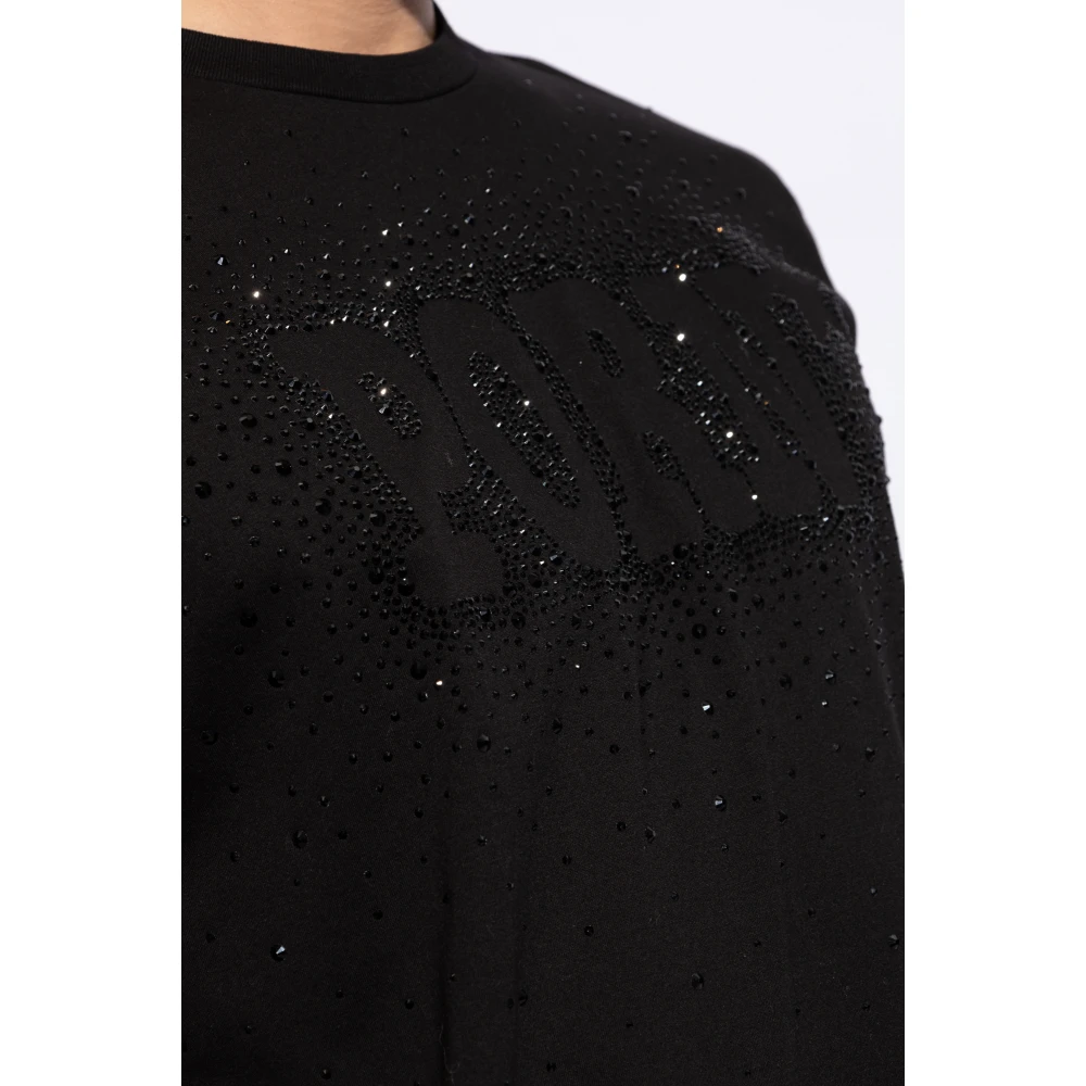 Dsquared2 T-shirt met fonkelende kristallen Black Heren